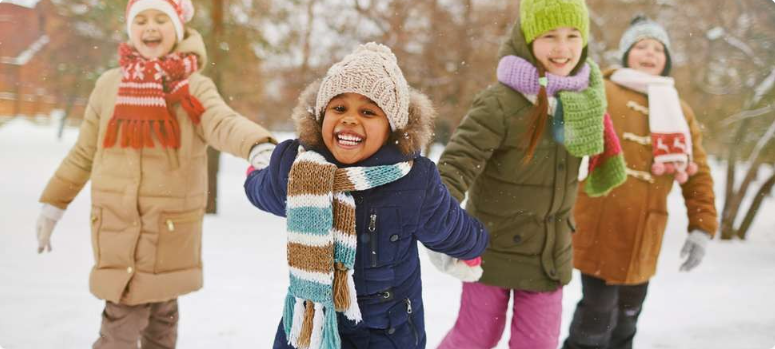Children playing in the snow